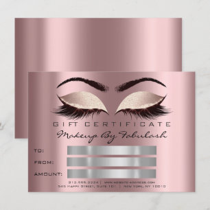 Glitzer Lashes Gold Mauve Makeup Certificate Spark Einladung