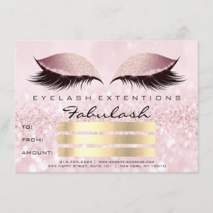 Glitzer Lashes Gold Pink Makeup Zertifikat Geschen Einladung