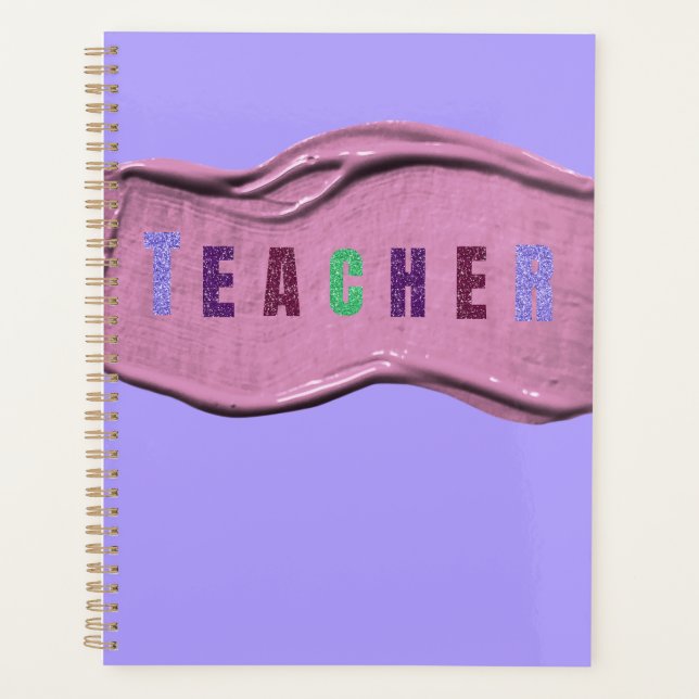 Glitzer-Lehrer Farbige Buchstaben  Planer (Vorderseite)