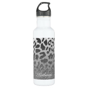 Glitzer-Leopard-Druck Edelstahlflasche