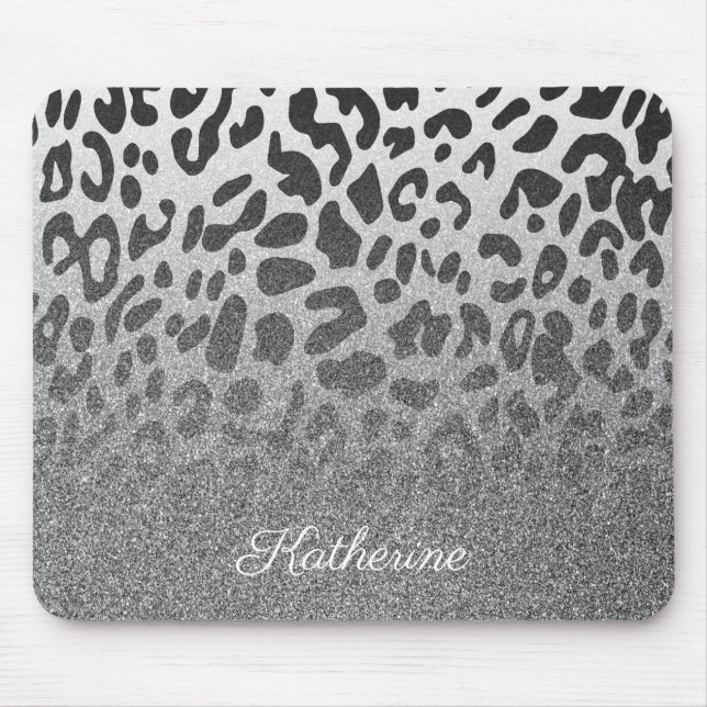 Glitzer-Leopard-Druck Mousepad (Vorne)