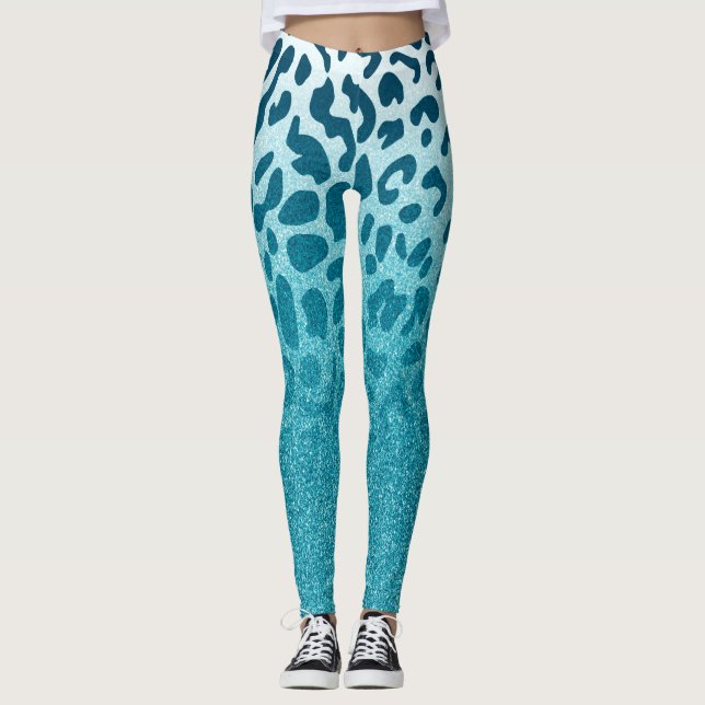 Glitzer Leopard Leggings (Vorderseite)