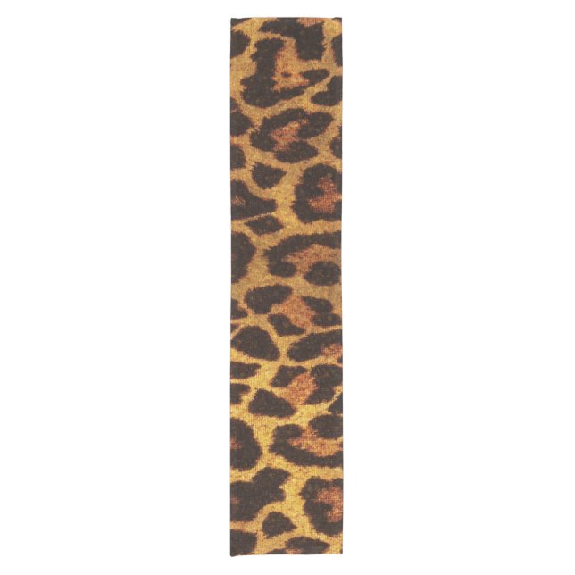 Glitzer Leopard Ping Kurzer Tischläufer (Vorderseite)