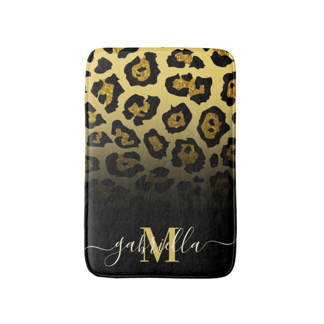 Glitzer Leopard Print Badematte (Vorderseite Vertikal)