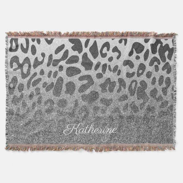 Glitzer Leopard Print Decke (Vorderseite)