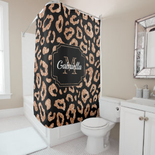 Glitzer Leopard Print Duschvorhang