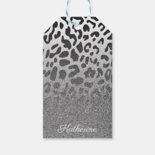 Glitzer Leopard Print Geschenkanhänger