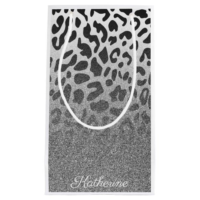 Glitzer Leopard Print Kleine Geschenktüte (Vorderseite)