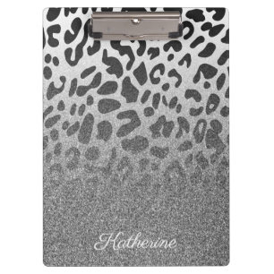 Glitzer Leopard Print Klemmbrett