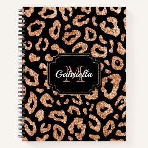 Glitzer Leopard Print Notizbuch
