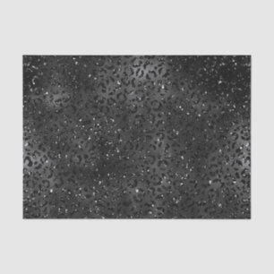 Glitzer Leopard Print, Schwarze Imitate Seidenpapier