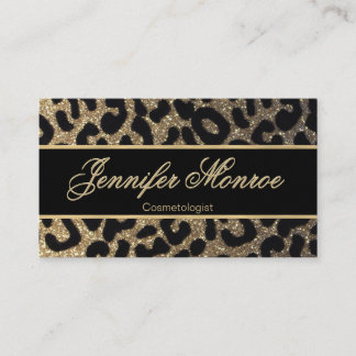 Glitzer-Leopard-Schwarzes und Gold Visitenkarte