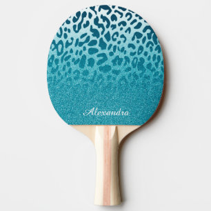 Glitzer Leopard Tischtennis Schläger