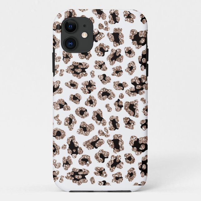 Glitzer-Leoparddruck-Telefonkasten Case-Mate iPhone Hülle (Rückseite)