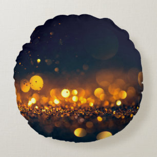 Glitzer-Lichter grunzen Hintergrund, Glitzer defok Rundes Kissen