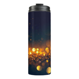 Glitzer-Lichter grunzen Hintergrund, Glitzer defok Thermosbecher