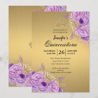 Glitzer Lila Blumenzwiebeln Einladung