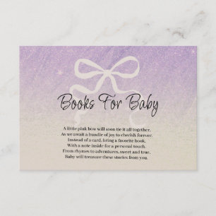 Glitzer-Lila-Gradient-Coquette-Schleife Bücher Bab Begleitkarte