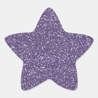 Glitzer lila Imitate Stern-Aufkleber