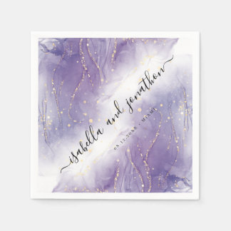 Glitzer Lila & Silver Confetti-Papier Serviette