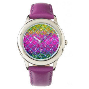 Glitzer Lila Snakeskin Armbanduhr