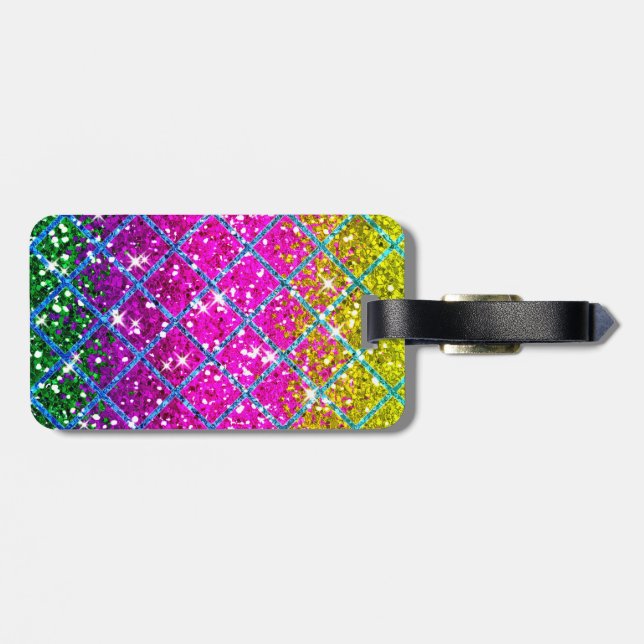 Glitzer Lila Snakeskin Gepäckanhänger (Rückseite horizontal)
