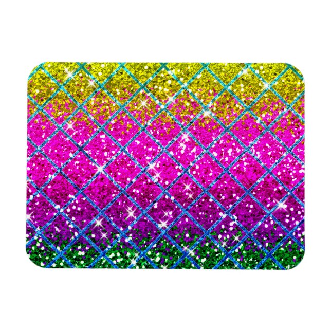 Glitzer Lila Snakeskin Magnet (Horizontal)