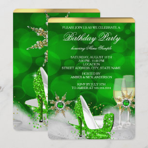 Glitzer Lime Green High Heel Shoes Gold Champagne Einladung