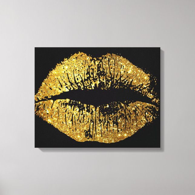 Glitzer Lippen Leinwanddruck (Vorderseite)