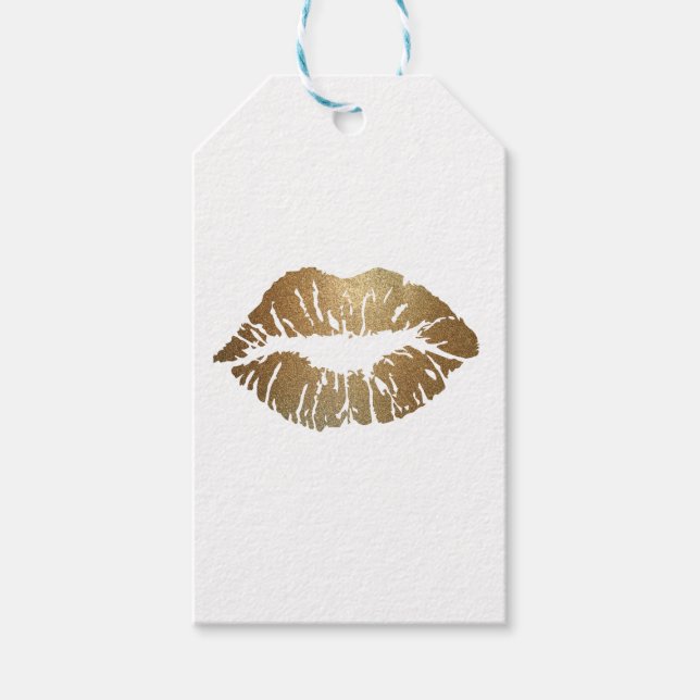 Glitzer Lippen, Luxus-Stil Geschenkanhänger (Vorderseite)