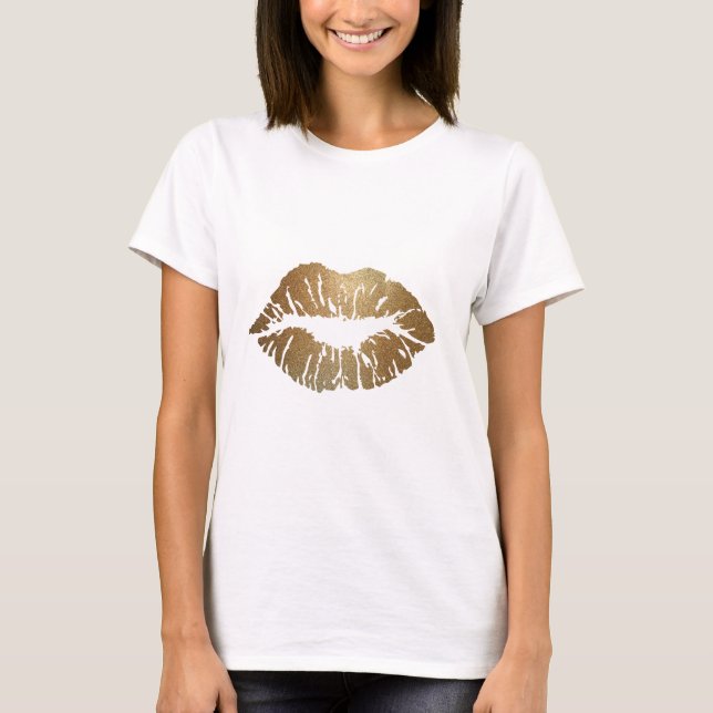 Glitzer Lippen, Luxus-Stil T-Shirt (Vorderseite)