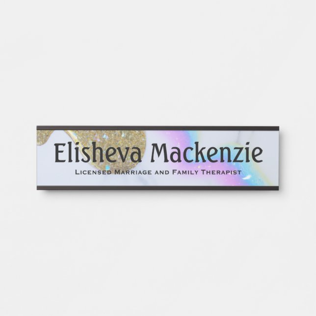 Glitzer LMFT Therapist Office Türschild Plakat (Vorderseite )