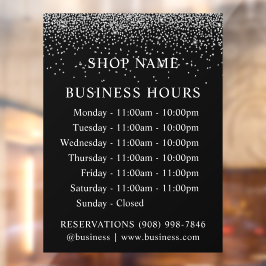 Glitzer | Logos und Geschäftszeiten | Decal Sign Fensteraufkleber