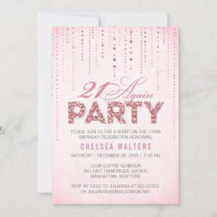 Glitzer Look 21 Party Einladung