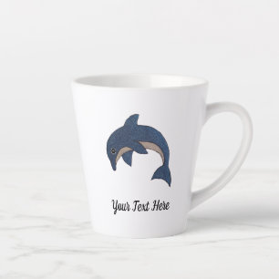 Glitzer Look Blue and White Jumping Niedliche Dolp Milchtasse