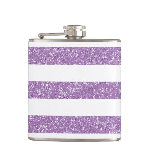 Glitzer-Look Stripes-Flasche Flachmann