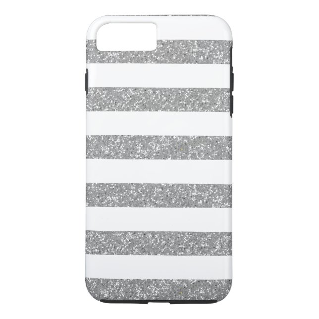 Glitzer Look Stripes iPhone 7 Plus Tough Case (Rückseite)