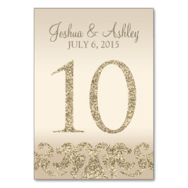 Glitzer Look Wedding Tischnummern-Table Card 10 Tischnummer