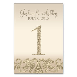 Glitzer Look Wedding Tischnummern-Table Card 1 Tischnummer