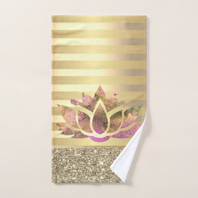 Glitzer Lotus Badhandtuch Set (Handtuch)
