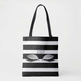 Glitzer-Make-upauge peitscht Schwarz-weißen Tasche