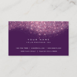 Glitzer Makeup Artist Stylist Mode Pink Lila Visitenkarte