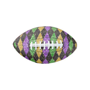 Glitzer Mardi Gras Harlequin Raute Diamond Football