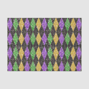 Glitzer Mardi Gras Harlequin Raute Seidenpapier