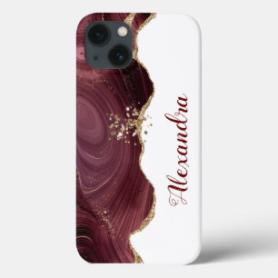 Glitzer-Maroon-Bordeaux mit Namen Case-Mate iPhon iPhone Hülle