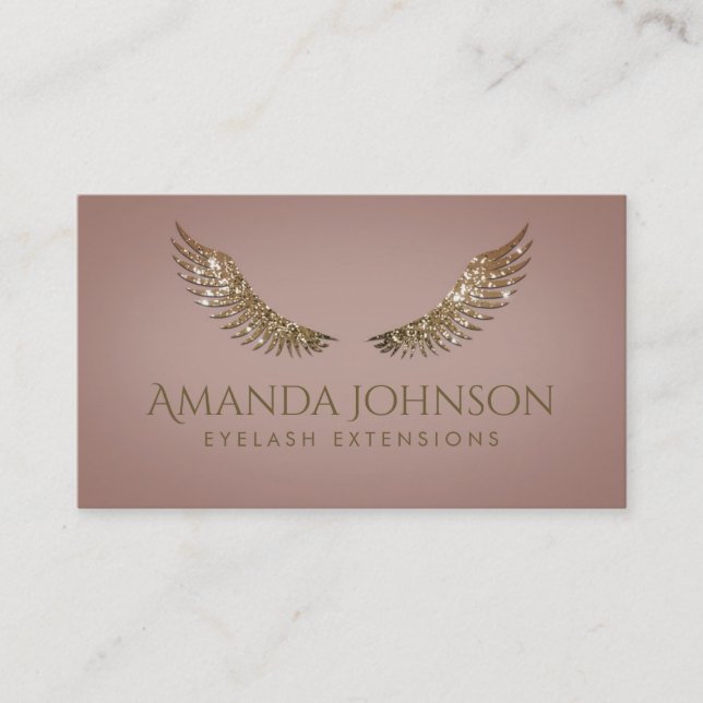 Glitzer Mascara Lash Extension Golden Pink Karte (Vorderseite)