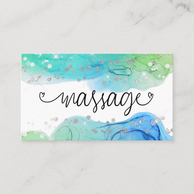 *~* Glitzer Massage Therapist Therapeut Herz Visitenkarte (Vorderseite)