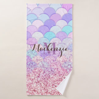 Glitzer Mermaid Badehandtuch