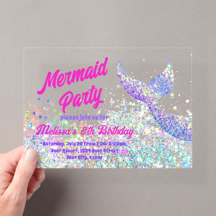 Glitzer mermaid Birthday Einladung