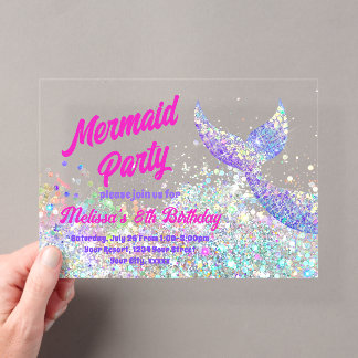 Glitzer mermaid Birthday Einladung